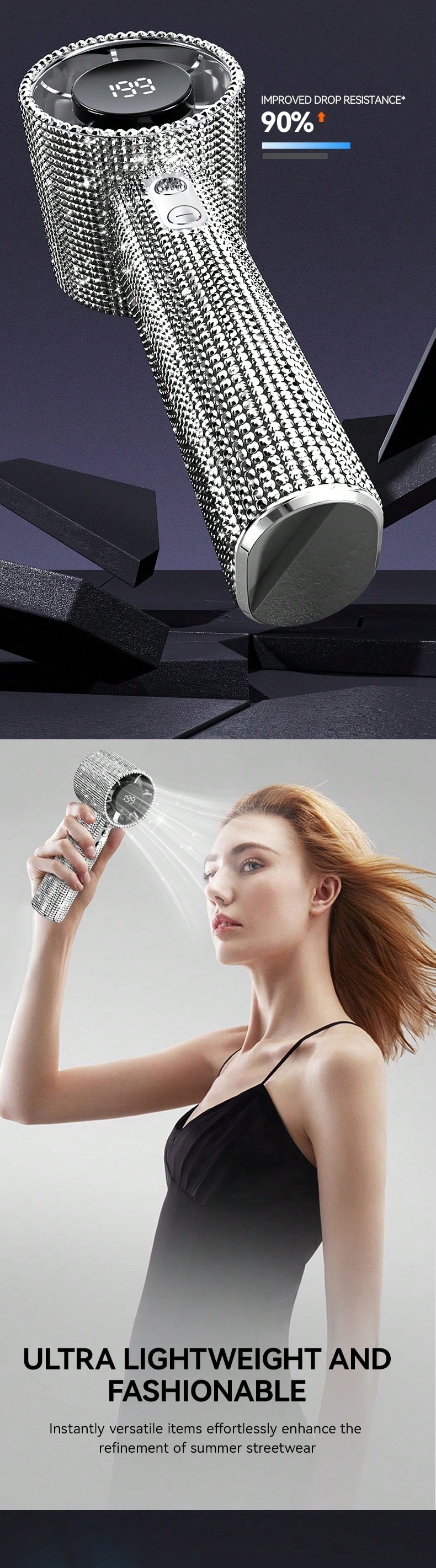 Luxury Rhinestone Handheld Fan
